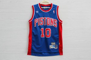 Maillot De Basket Detroit Pistons Dennis Rodman 10 Engrener Bleu